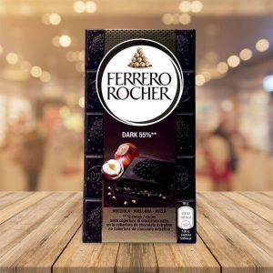 Tableta de Chocolate Negro 55% con Avellanas "Ferrero Rocher"